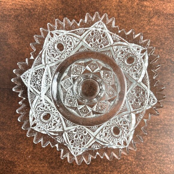 Antique Glass Pedestal Compote 7.5" - Picture 3 of 9